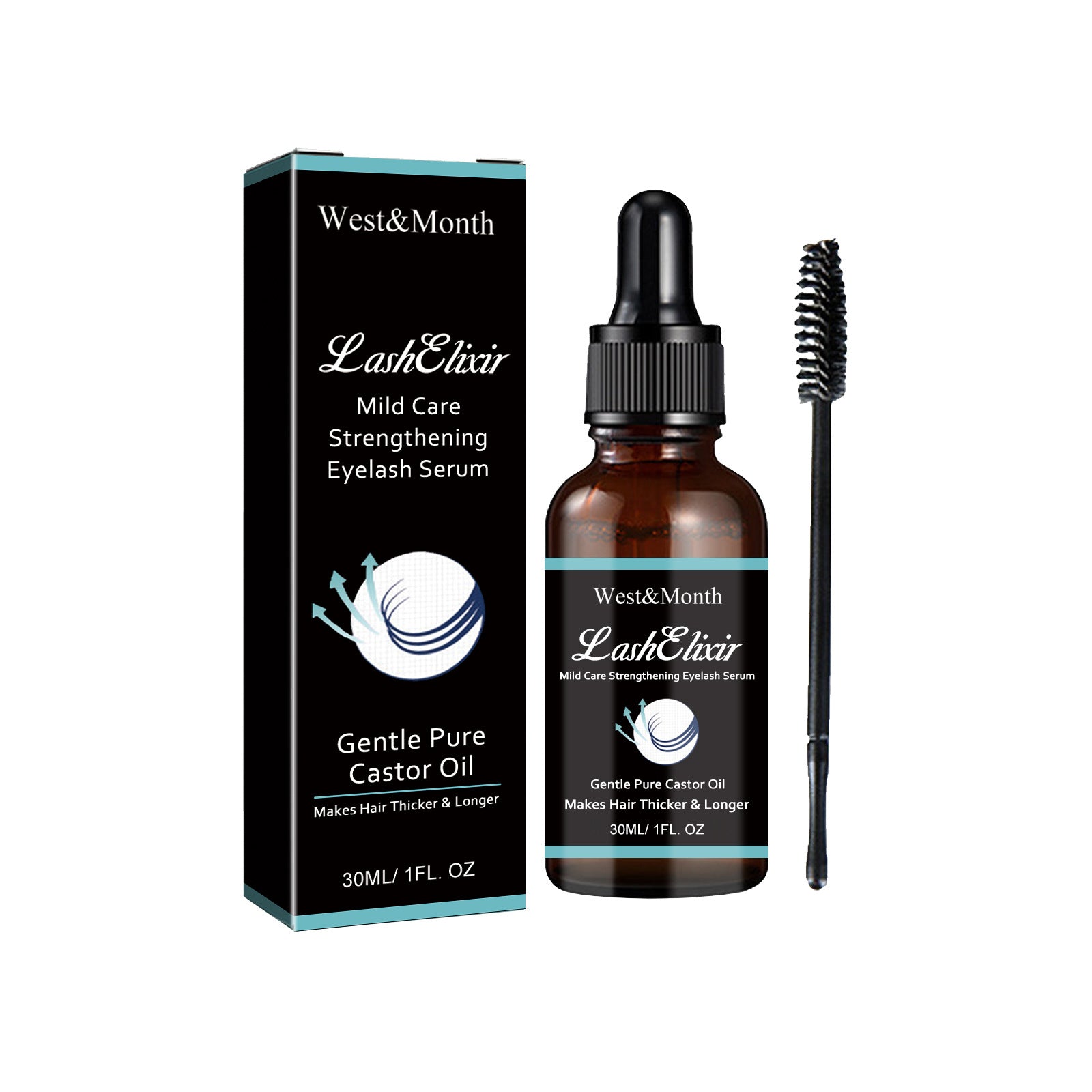 West&Month Mascara, Thick, Curly, Black, Slender, Natural, Mild and Not Easy to Smudge Mascara