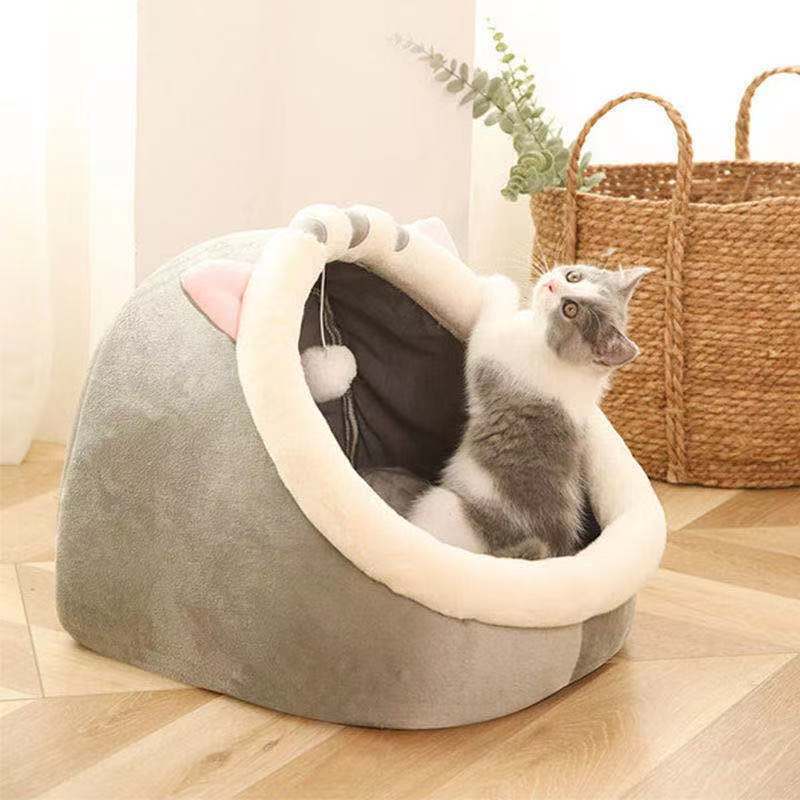 Four seasons universal semi-enclosed wrapped cute cat bed internet celebrity cat bed dog bed winter warm dog bed pet bed wholesale
