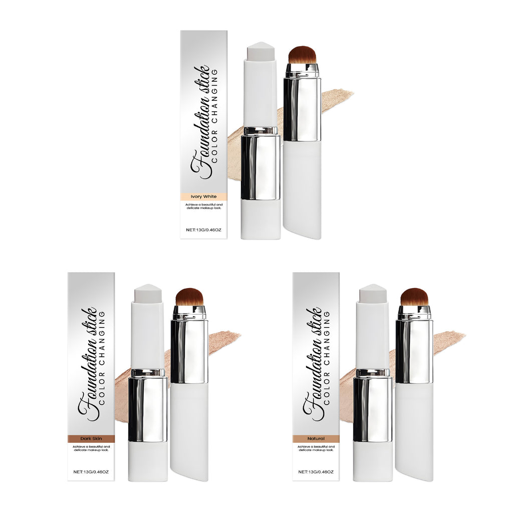Cross-border 2-in-1 color-changing foundation stick, lightweight, moisturizing, hydrating, skin-nourishing, matte, non-caking, everyday foundation stick.
