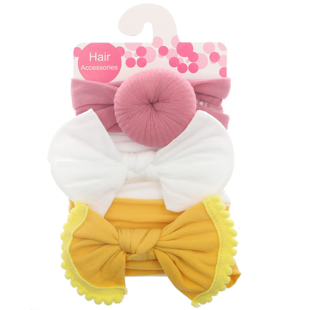 Foreign trade hot selling children's hair band baby ball bow soft elastic nylon headband head ornament baby hair accessories