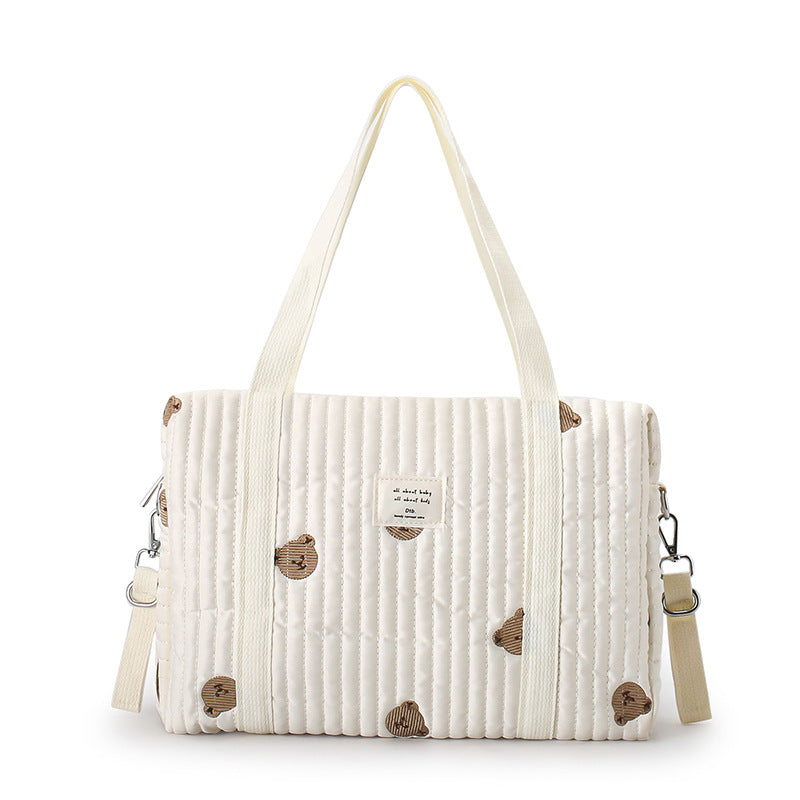 Mommy bag exquisite embroidery temperament simple mother and baby bag outdoor light large capacity Korean version crossbody handbag mommy bag