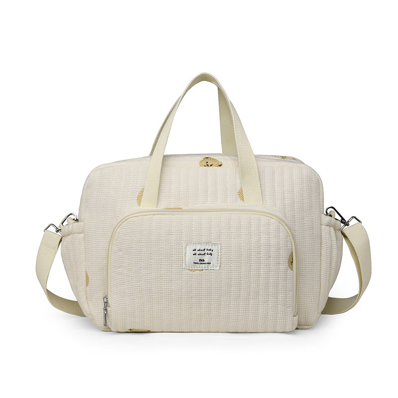 Mommy bag Korean embroidery thread fashionable multifunctional mother and baby bag portable large capacity mommy bag ladies bag