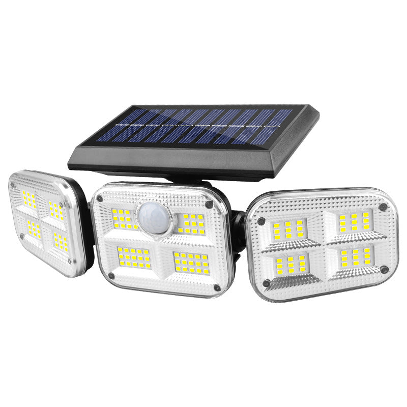 Cross-border solar light three-head rotatable wall lamp outdoor solar sensor light wall lamp garden lighting street lamp
