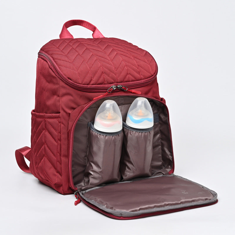 New color European and American large capacity embroidery mother and baby bag portable diaper bag baby bottle insulation mommy bag