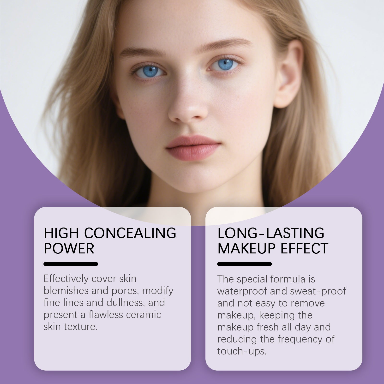 2-in-1 color-changing foundation stick: Hydrating, lightweight, and breathable foundation for a flawless, natural-looking finish, perfect for everyday wear.