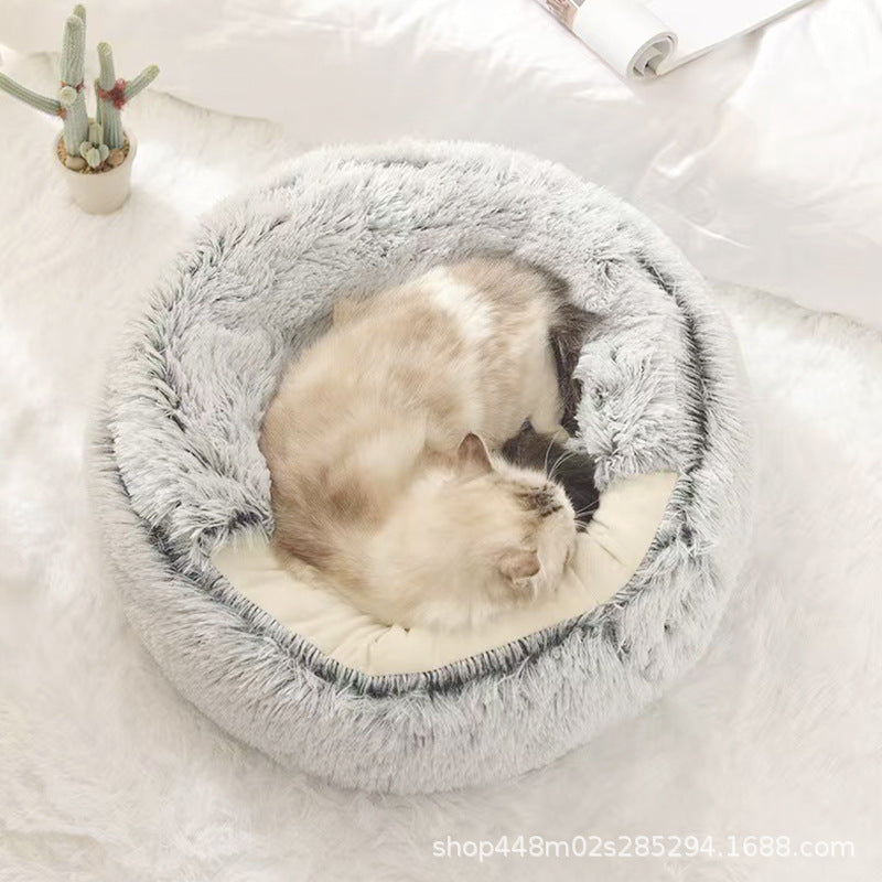 Cat bed winter warm pet cat house quilt four seasons universal dog bed semi-enclosed autumn and winter pet warm supplies