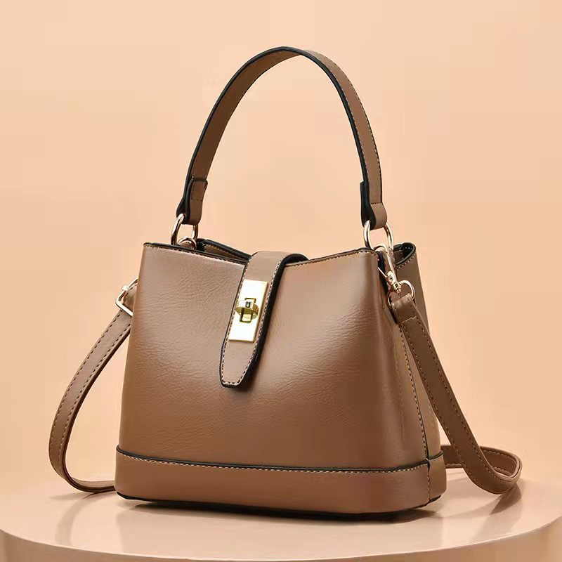 Korean bucket bag women's soft leather ladies bag 2025 new niche light luxury fashion bag handheld shoulder messenger bag