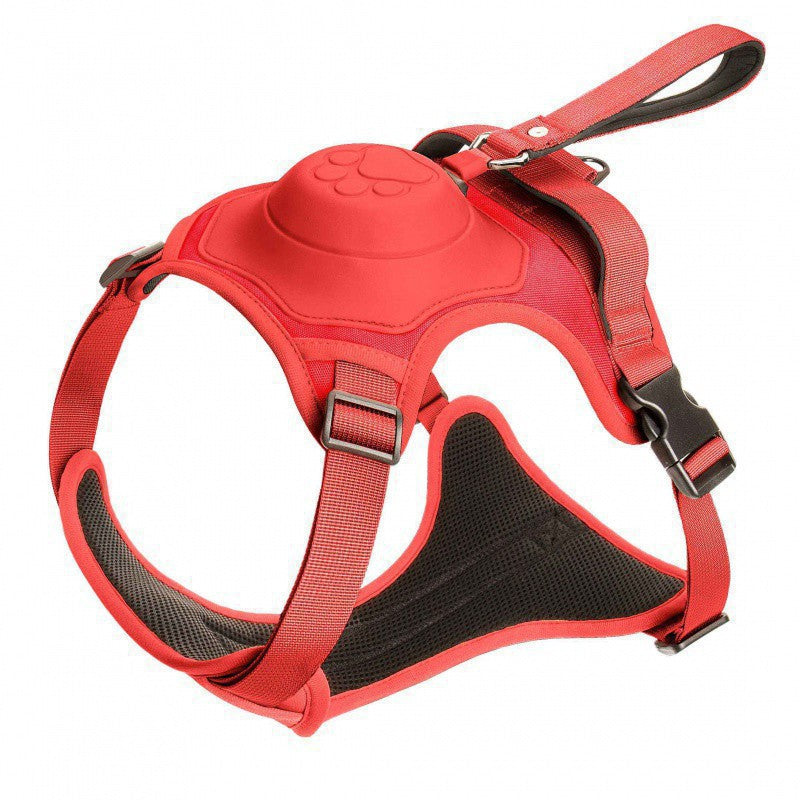 Dog traction rope chest and back integrated retractable dog walking rope medium and large dog vest-style harness to break free