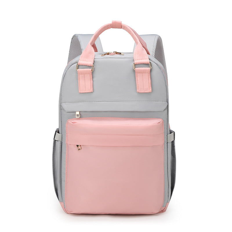 New style mommy bag with double compartments in front and back, large capacity mother and baby bag, fashionable and multifunctional mommy bag backpack for traveling