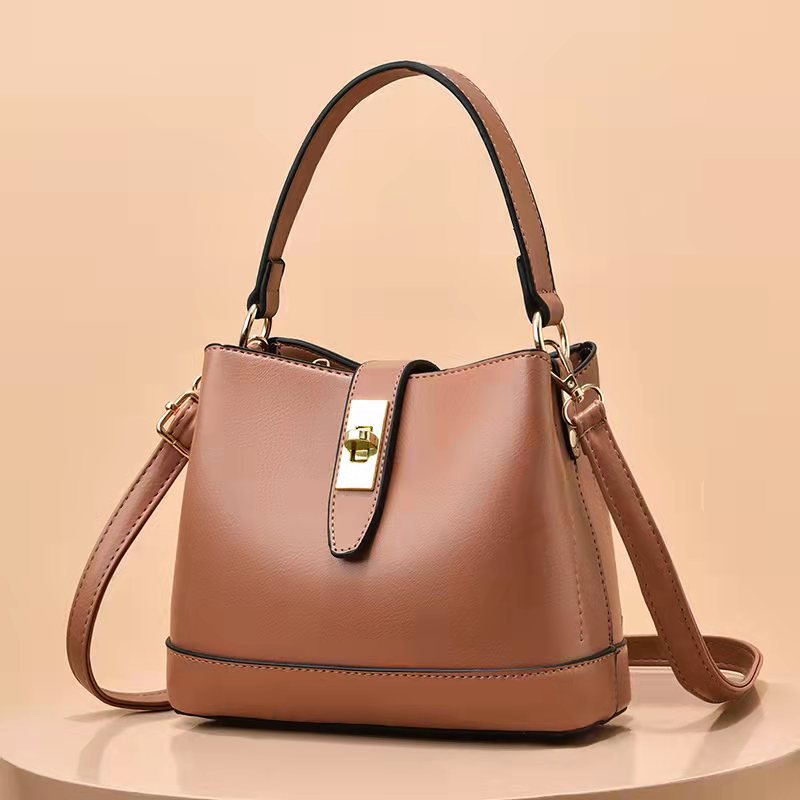 Korean bucket bag women's soft leather ladies bag 2025 new niche light luxury fashion bag handheld shoulder messenger bag