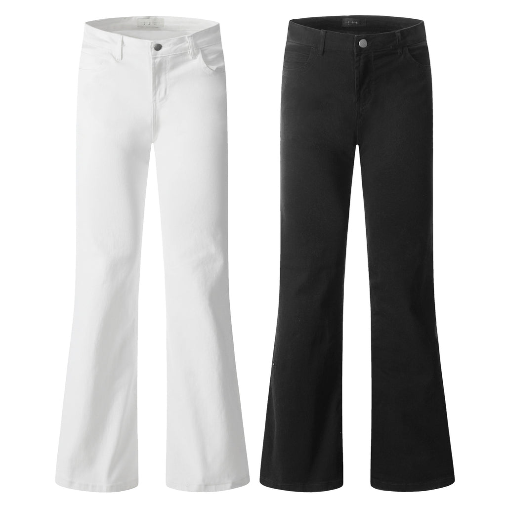 11KN American flared jeans women's simple cleanfit loose slim loose stacked casual slim trousers