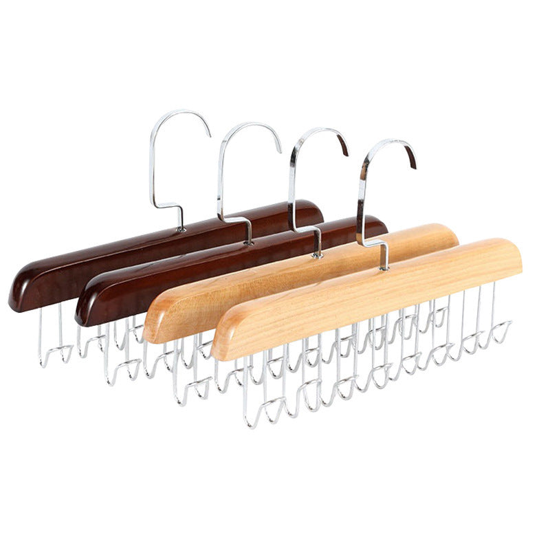 Multifunctional hanger hook solid wood clothes hanger wooden underwear suspenders tie bag home bedroom wardrobe wholesale