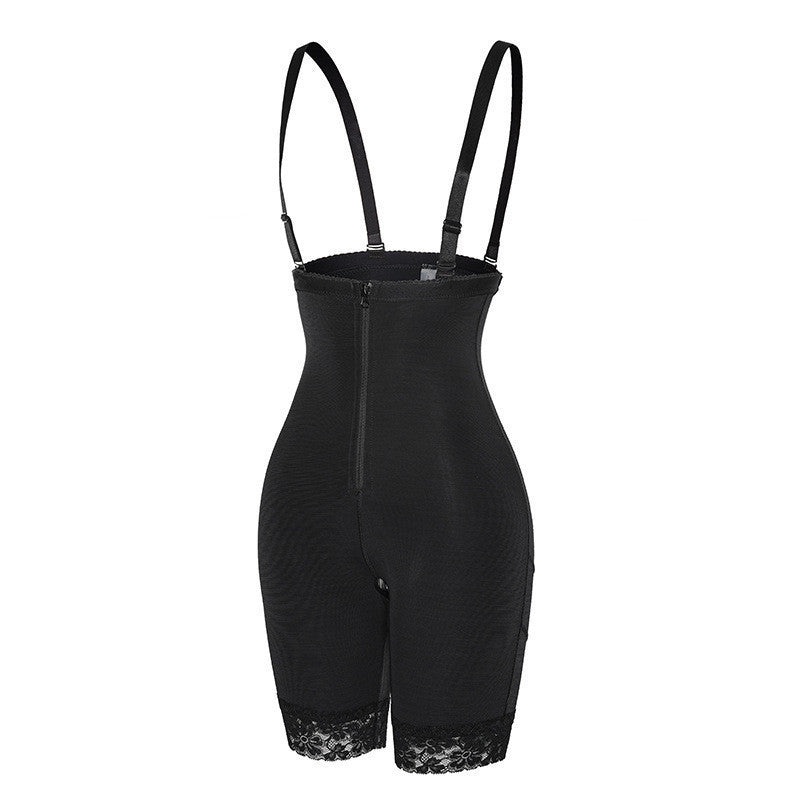 Cross-border European and American large-size body shaping garments for postpartum tummy-lifting and hip-lifting pants, breathable tights, zippered gathered corsets