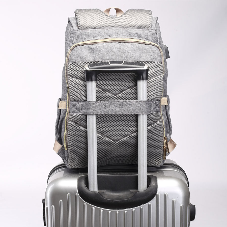 Cross-border hot selling large capacity mommy bag multi-pocket backpack multi-function waterproof maternity mother and baby bag outing bag