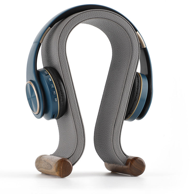 alineart bluetooth headset stand walnut u head wear leather headset stand display stand hanger ornaments decoration
