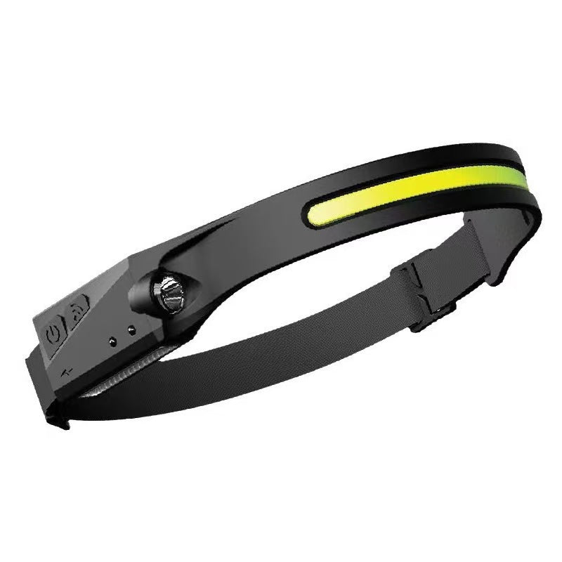 New silicone wave sensor COB headlight outdoor riding light USB charging night running light LED strong light headlight