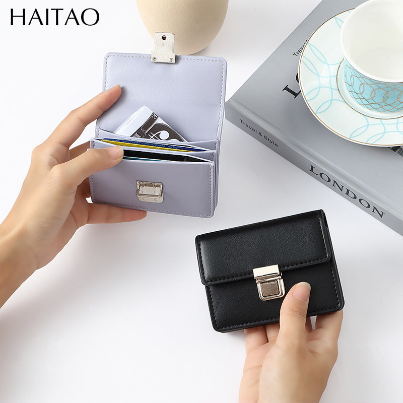 New style wallet, women's short solid color card holder, autumn and winter simple cross-border coin purse source manufacturer