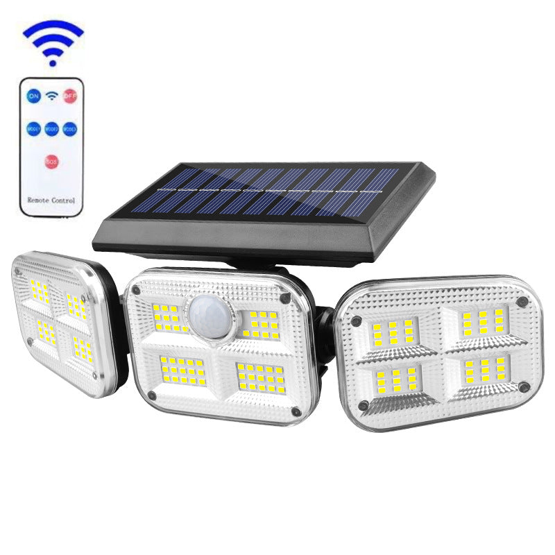 Cross-border solar light three-head rotatable wall lamp outdoor solar sensor light wall lamp garden lighting street lamp