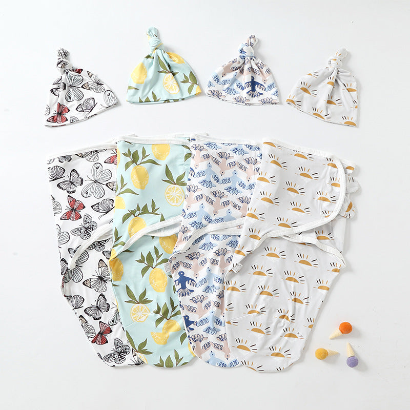Baby swaddle thin baby blanket newborn hooded suit brushed cloth blanket summer and autumn cross-border