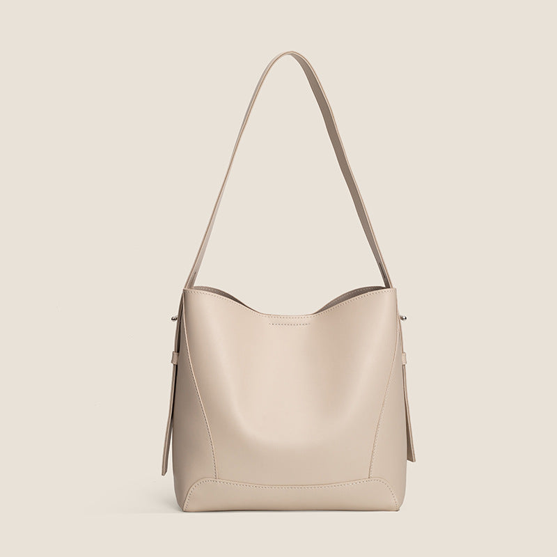 Women's new style high-end large-capacity bucket bag soft leather versatile shoulder crossbody bag one piece dropshipping