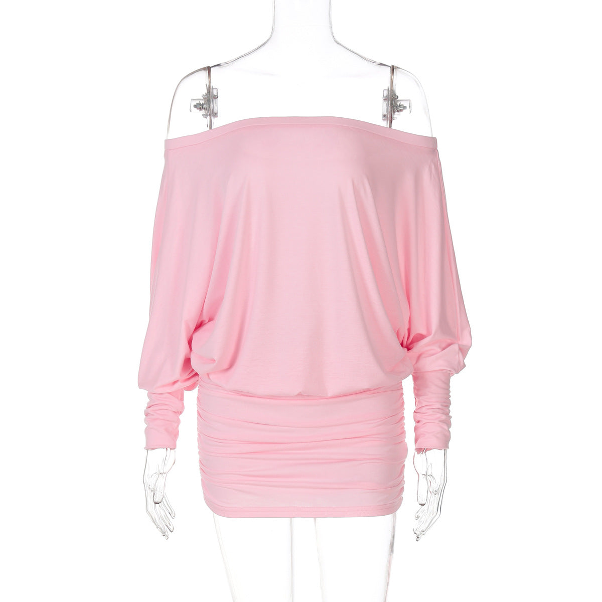 European and American style women's clothing 2025 spring new sexy pure desire style one-shoulder pleated tight hip dress