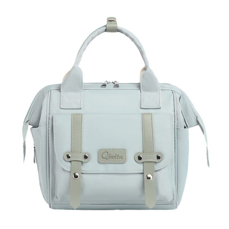 Fashionable mini mommy bag, portable shoulder bag, built-in insulation compartment, large capacity, multifunctional mother and baby bag