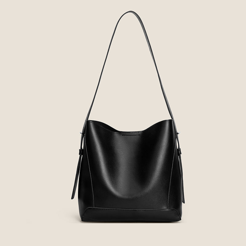 Women's new style high-end large-capacity bucket bag soft leather versatile shoulder crossbody bag one piece dropshipping