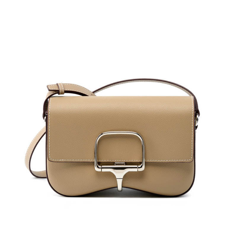 Cross-border hot selling 2025 new style all-match high-end light luxury genuine leather women's bag shoulder crossbody saddle bag women