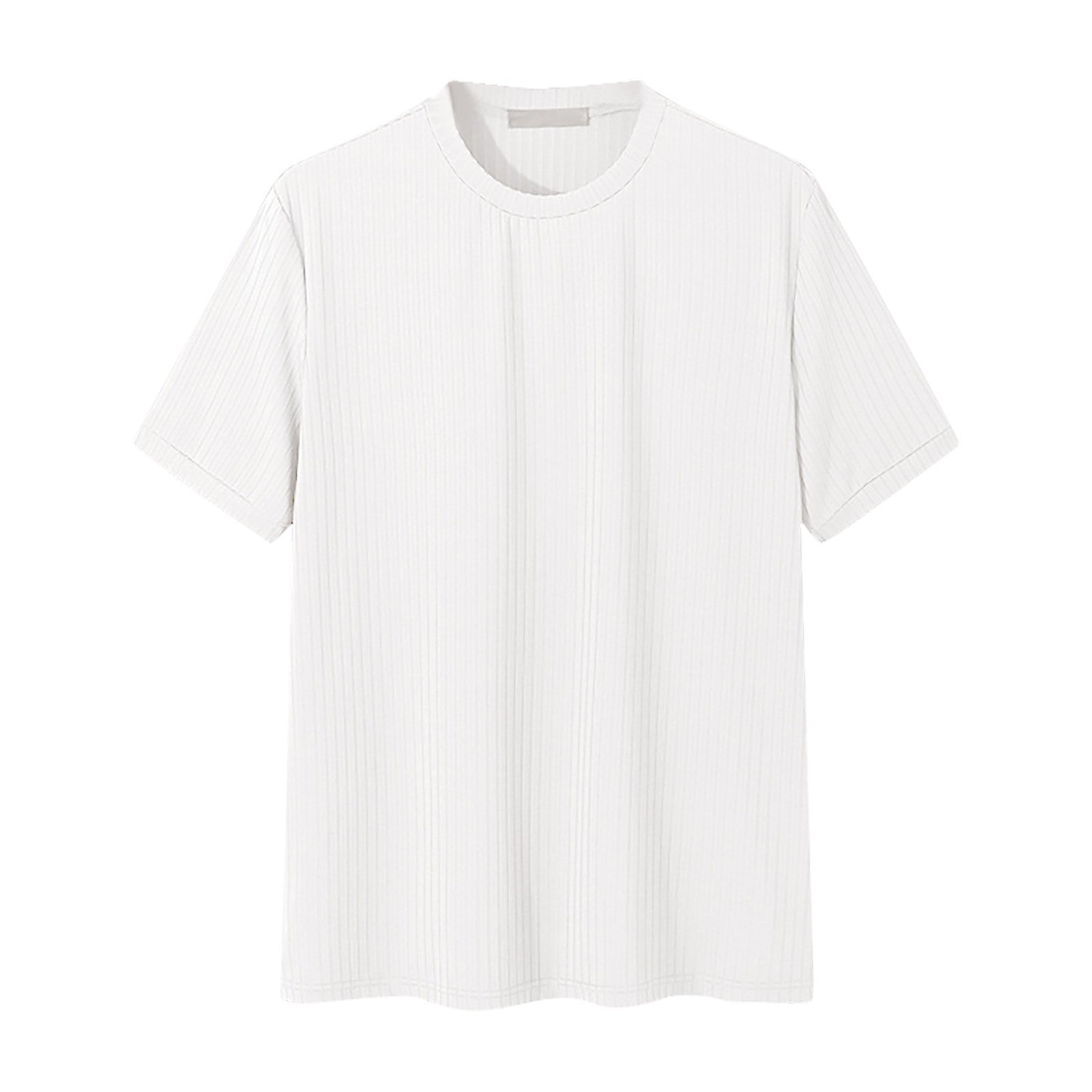 2025 new summer men's trendy thin short-sleeved European and American casual sweater elastic loose round neck T-shirt