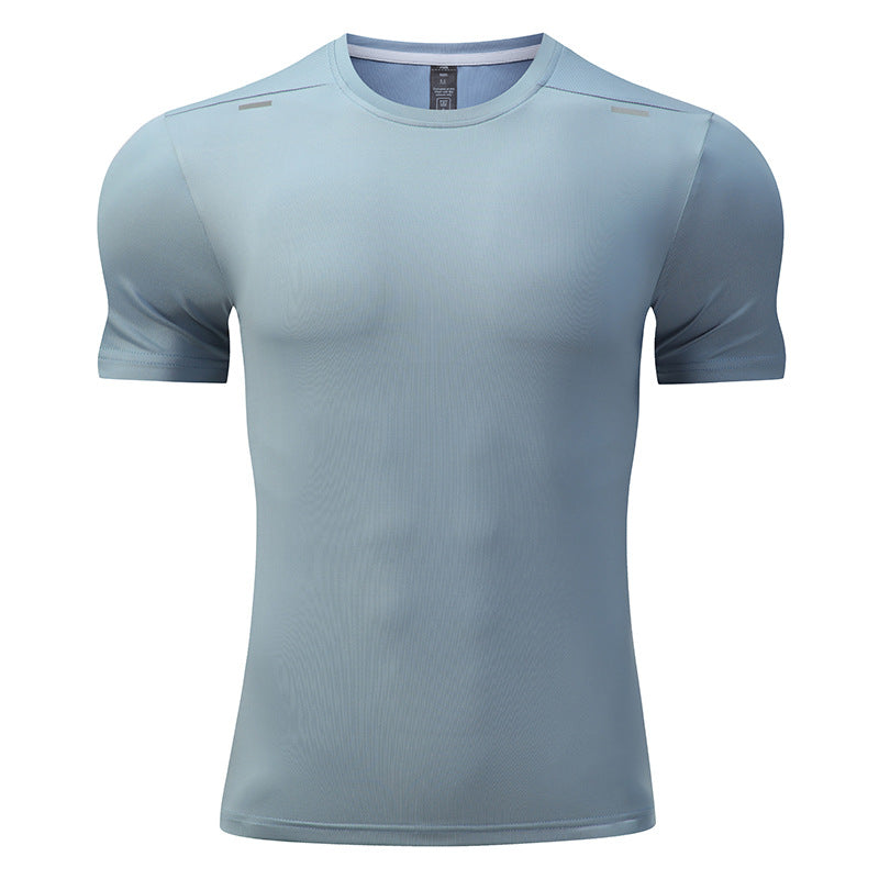 Fitness clothes men's summer T-shirt basketball training short-sleeved large size ice silk quick-drying sportswear suit running equipment