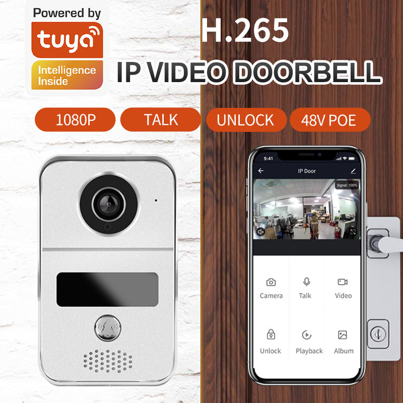 Tuya Smart WIFI Video Doorbell Network Video Doorbell Night Vision Duplex Intercom Motion Detection Unlocking Factory