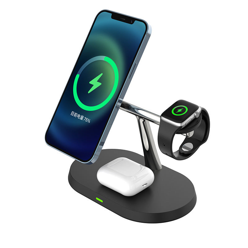 Three-in-one wireless charger suitable for Apple mobile phones, Huawei mobile phones, magnetic charging, earphones, watches and wireless chargers