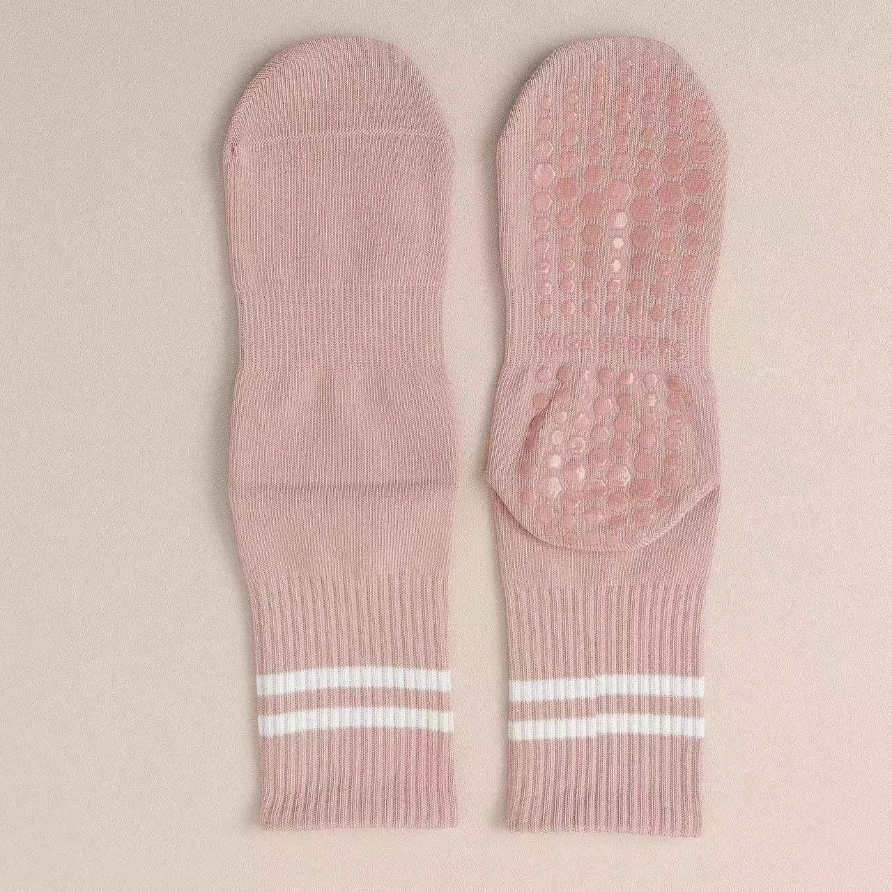 Yoga non-slip socks women's dance trampoline Pilates fitness mid-tube socks indoor shock-absorbing sports yoga socks