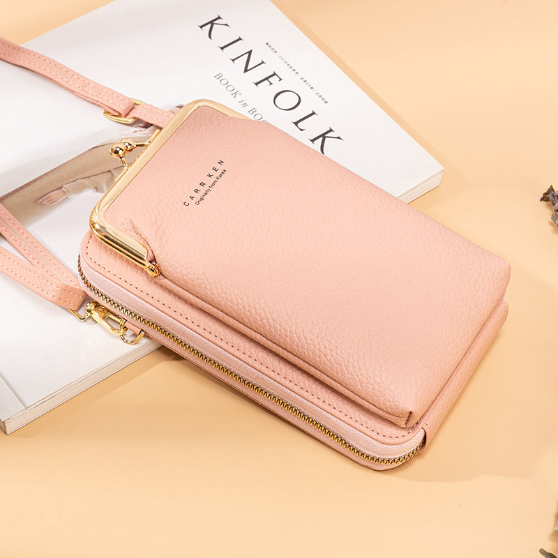 Mobile phone bag women's crossbody 2025 new simple large capacity card bag wallet integrated bag mini stylish small bag trend