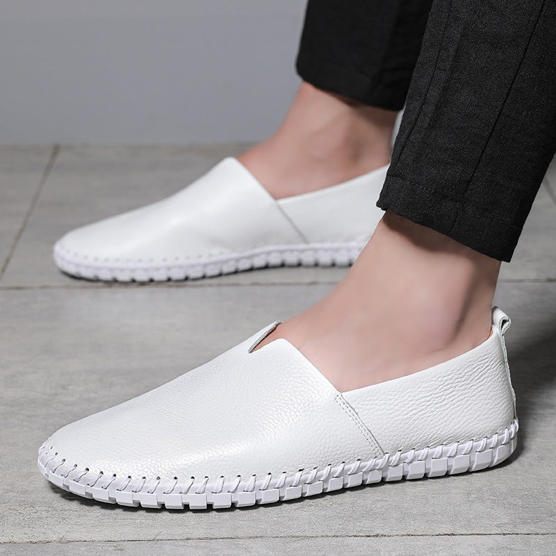Cross-border hot-selling large-size men's casual shoes, slip-on top layer cowhide slip-on shoes, leather shoes, sizes 48, 49, and 50
