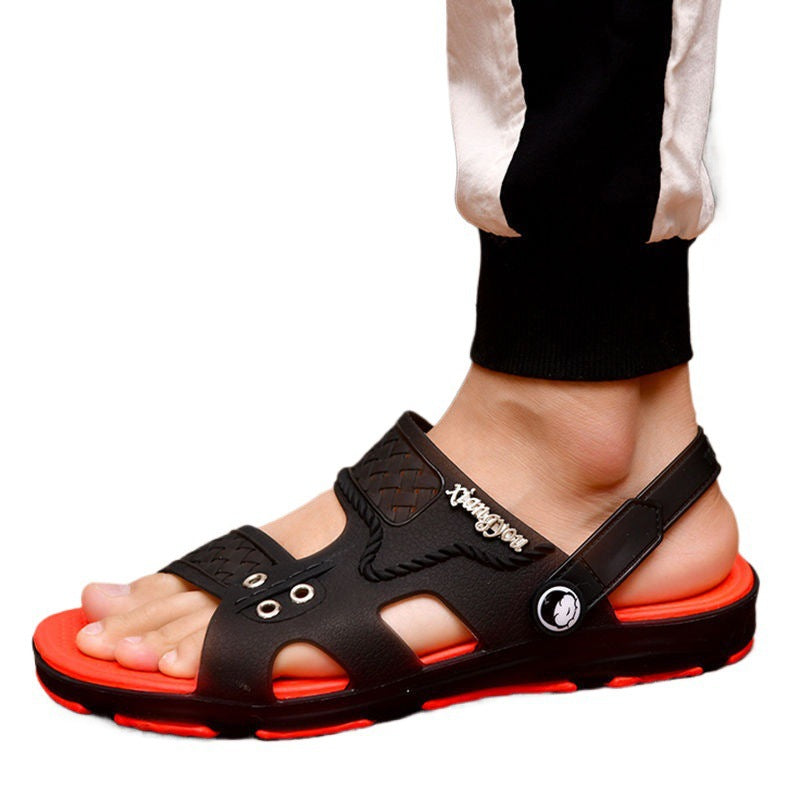 Men's sandals, slippers, men's flip flops, new summer dual-use bathroom sandals, non-slip hole beach shoes