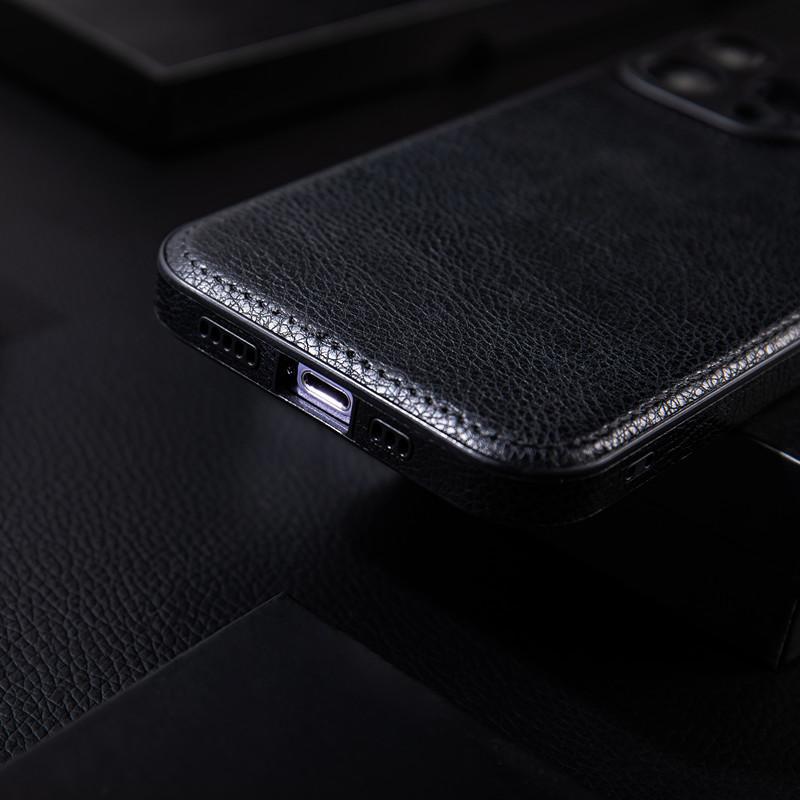 Apple 15promax mobile phone case high-end leather suitable for iPhone14 high-end 13 anti-fall leather grain 12 leather case