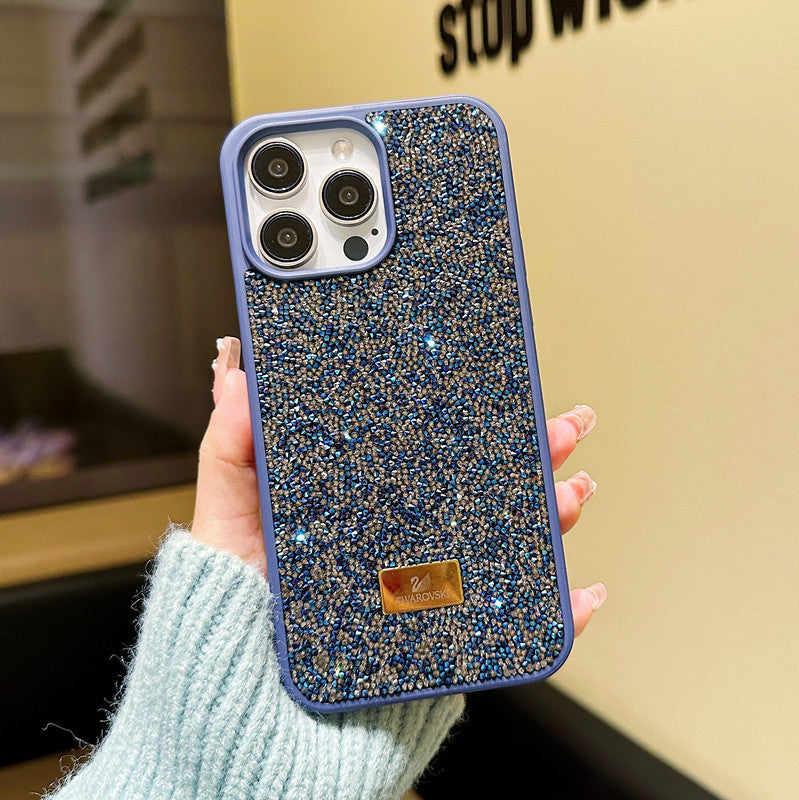 Luxury full diamond iPhone 16 rhinestone mobile phone case Apple 15 suitable for 14promax diamond anti-fall full protection