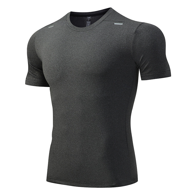 Fitness clothes men's summer T-shirt basketball training short-sleeved large size ice silk quick-drying sportswear suit running equipment