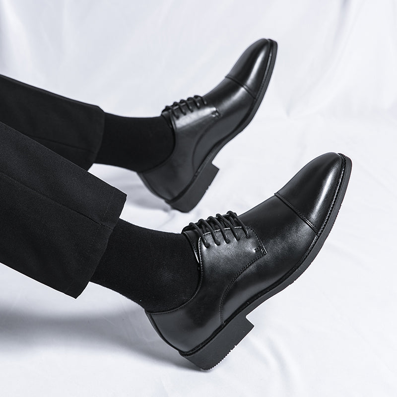 European and American British style brogues men's business genuine leather color matching carved Oxford shoes men's wedding pointed toe groom shoes