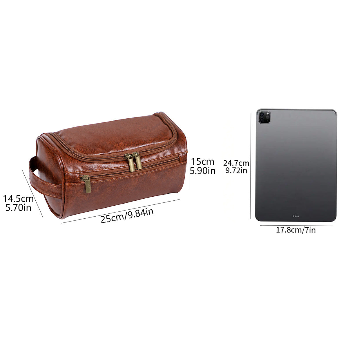 Large-capacity women's travel storage toiletry bag portable outing bag simple business trip handbag pu waterproof cosmetic bag