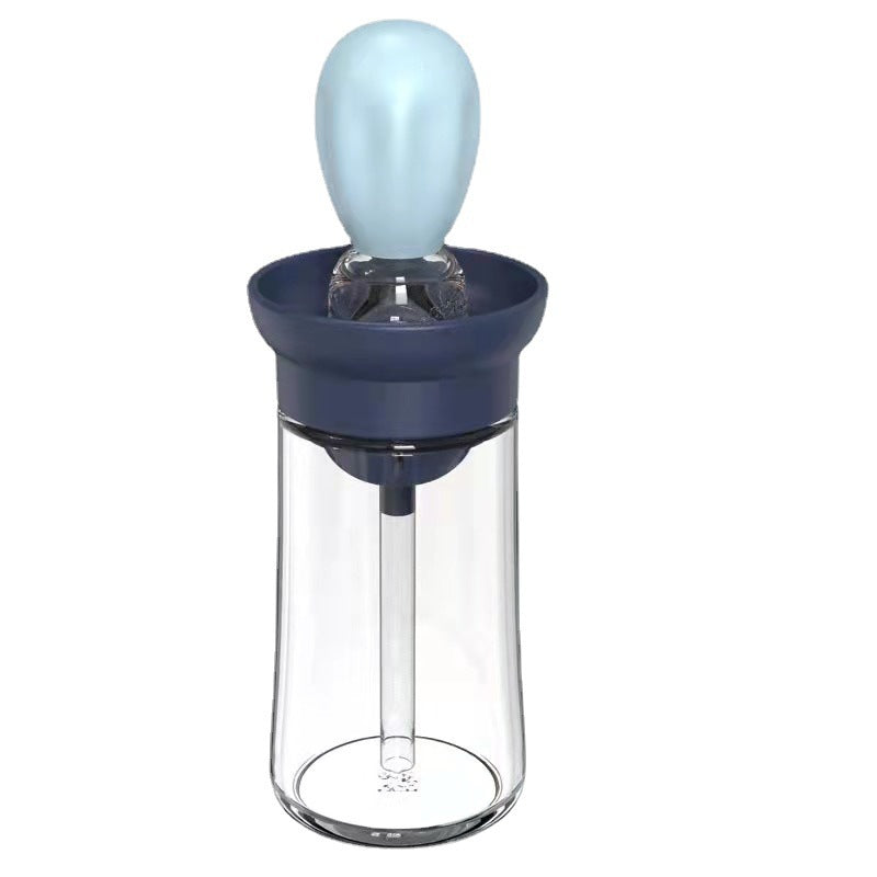 Quantitative oil bottle kitchen silicone brush glass oil bottle creative household baking brush inverted integrated oil suction bottle