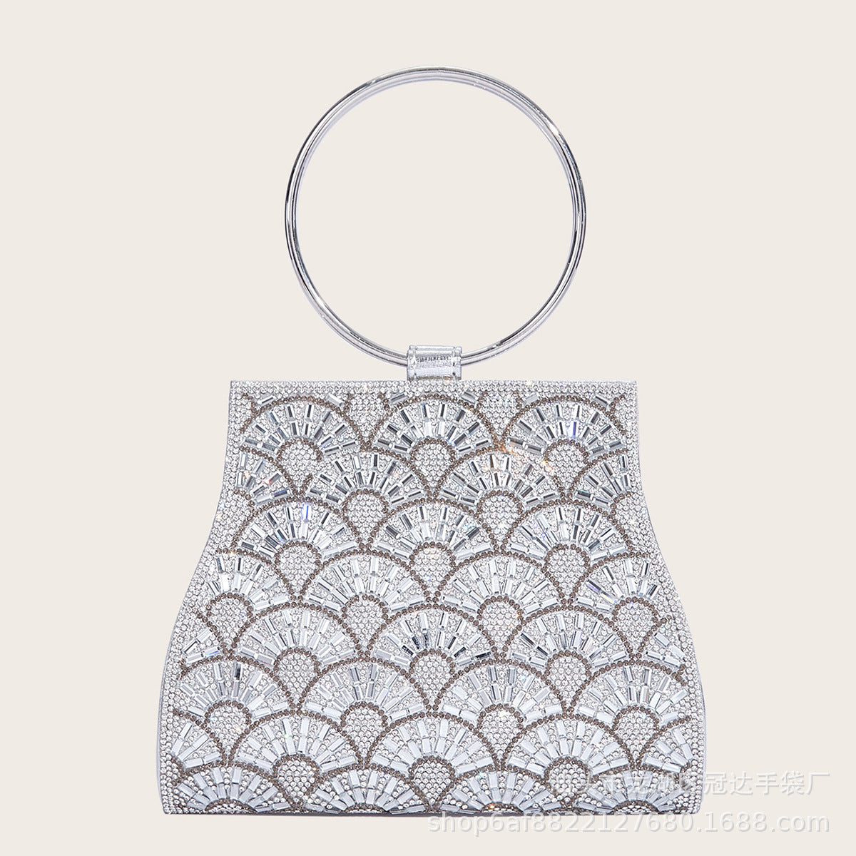 European and American new banquet bag shell high-end evening gift bag diamond wrist ring handbag cross-border e-commerce delivery