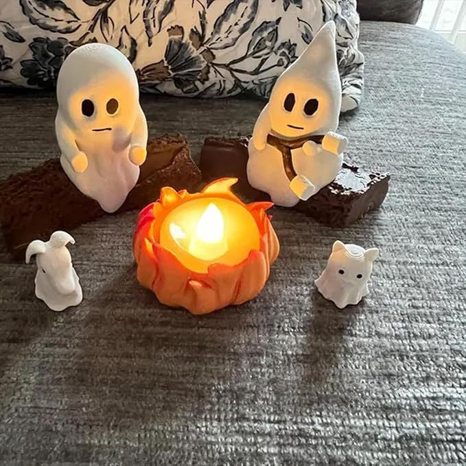 Cross-border new ghost bonfire party night light resin craft Halloween festival atmosphere decoration ornaments