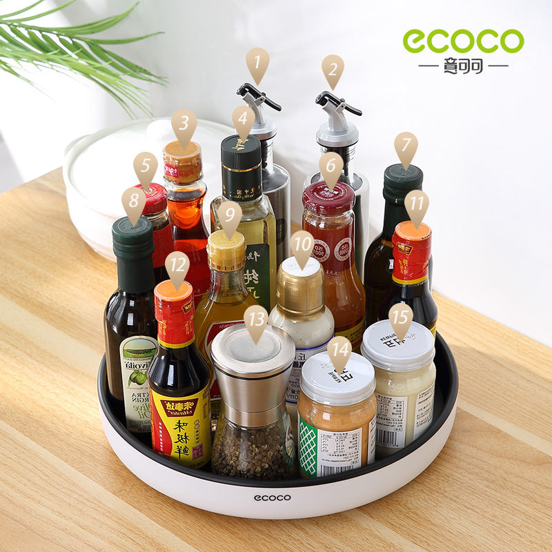 Rotating seasoning rack kitchen countertop multifunctional soy sauce bottle seasoning storage supplies household artifact