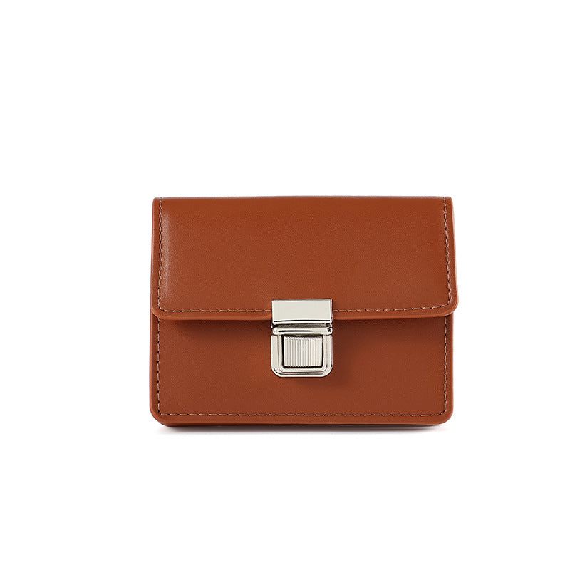 New style wallet, women's short solid color card holder, autumn and winter simple cross-border coin purse source manufacturer