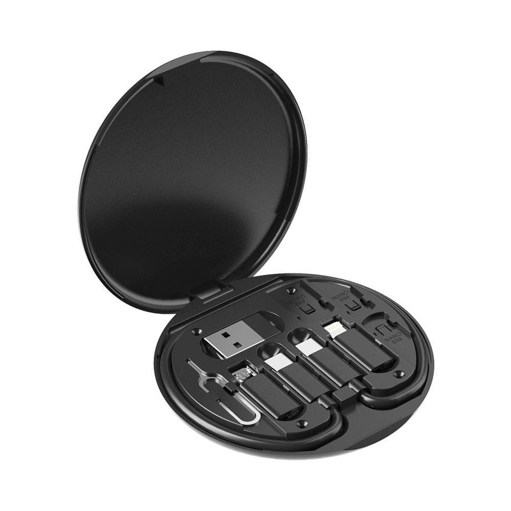 portable magnetic fast charging data cable foldable portable three-in-one universal box typec charging cable