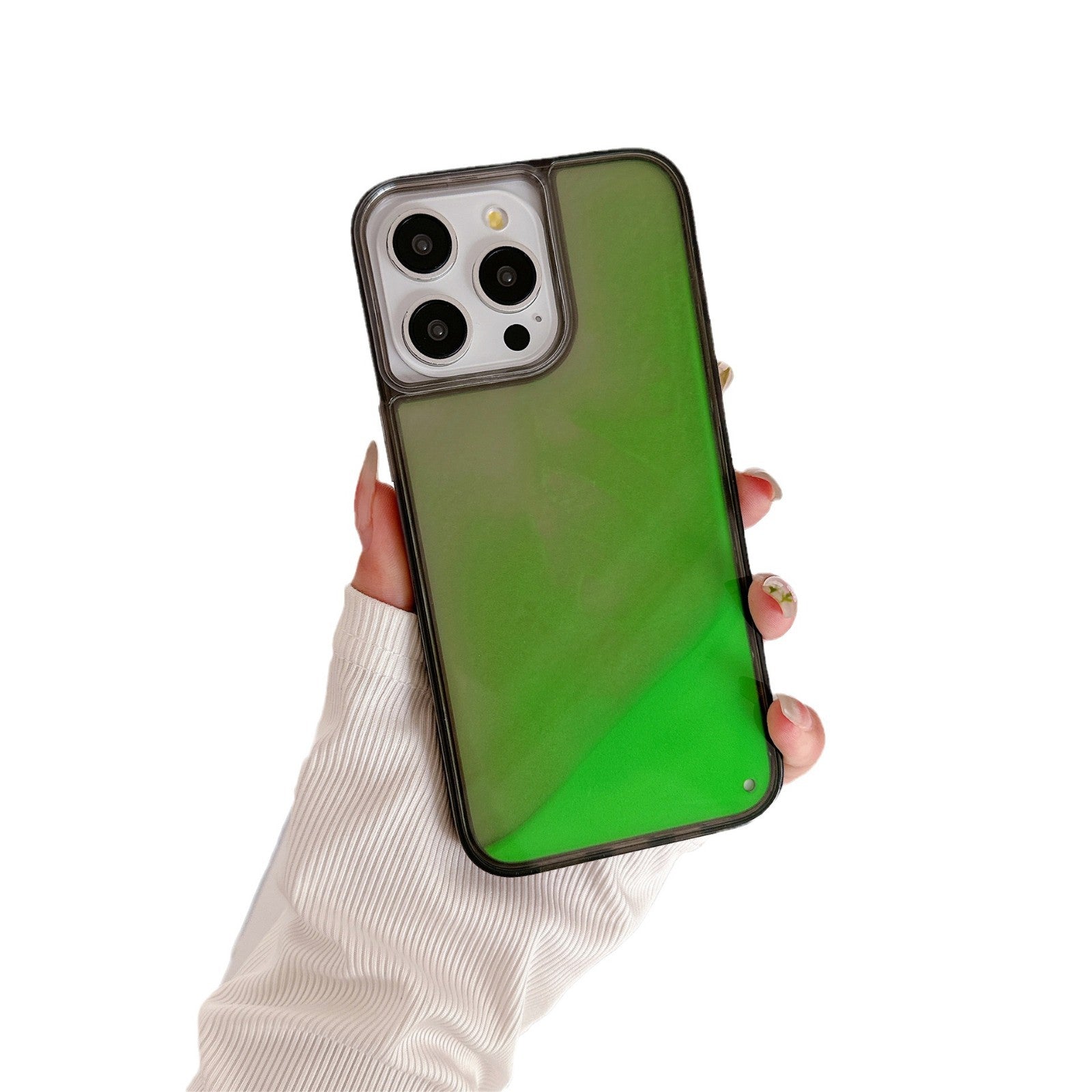 Luminous quicksand for iPhone 16 Pro mobile phone case Apple 15 soft edge hard back panel foreign trade hot selling protective cover