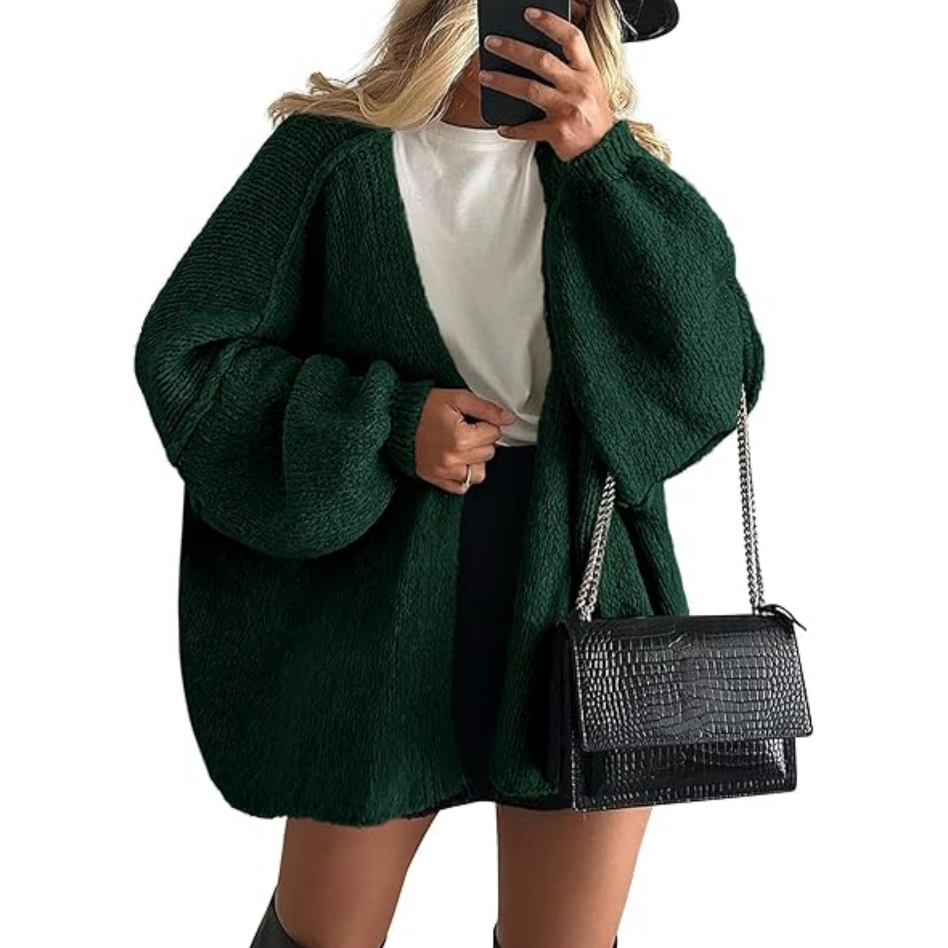 2025 Autumn and Winter New Cross-border Commuter Women's Knitted Tops European and American Casual Sweater Jackets Hot Selling Loose Cardigan