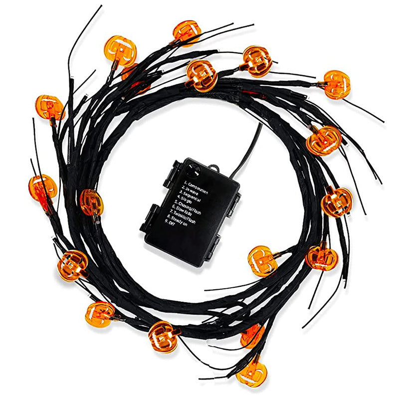 Cross-border spider bat shape lamp ghost festival atmosphere decoration lamp layout Halloween rattan lamp LED simulation tree lamp